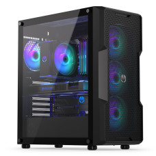 Case, ENDORFY, Regnum 400 ARGB, MidiTower, Case product features Transparent panel, Not included, ATX, MicroATX, MiniITX, Colour Black, EY2A009
