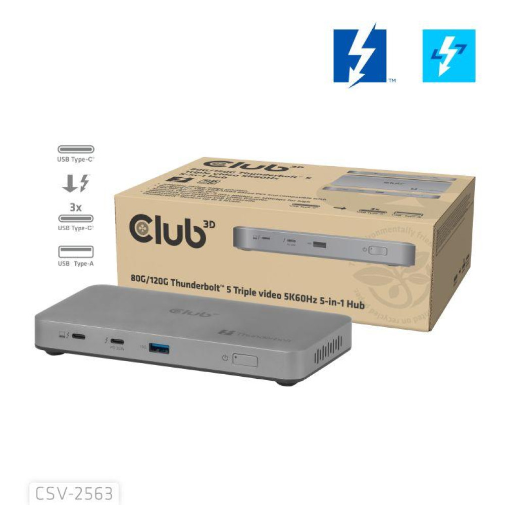 I/O HUB THUNDERBOLT 5IN1/180W CSV-2563 CLUB3D I/O HUB THUNDERBOLT 5IN1/180W CSV-2563 CLUB3D