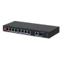 Switch, DAHUA, PFS3110-8ET1GT1GF-96, Desktop/pedestal, 8x10Base-T / 100Base-TX, 1x10Base-T / 100Base-TX / 1000Base-T, 2x1000Base-T, PoE ports 8, 96 Watts, DH-PFS3110-8ET1GT1GF-96