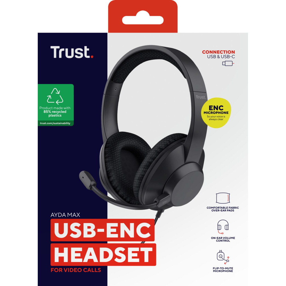 HEADSET AYDA MAX USB-C/25462 TRUST HEADSET AYDA MAX USB-C/25462 TRUST