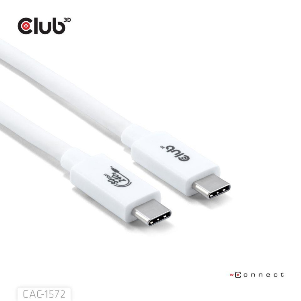 CABLE USB-C TO USB-C 1.2M/WHITE CAC-1572 CLUB3D CABLE USB-C TO USB-C 1.2M/WHITE CAC-1572 CLUB3D