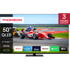 TV Set, THOMSON, 50, 4K/Smart, QLED, 3840x2160, Wireless LAN, Bluetooth, Google TV, Black, 50QG7C14