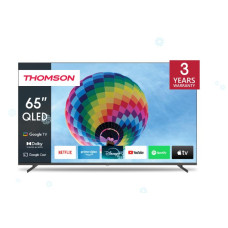 TV Set, THOMSON, 65, 4K/Smart, QLED, 3840x2160, Wireless LAN, Bluetooth, Google TV, Dark Grey, 65QG4S14