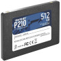 SSD, PATRIOT, P210, 512GB, SATA 3.0, Write speed 430 MBytes/sec, Read speed 520 MBytes/sec, 2,5, TBW 240 TB, P210S512G25