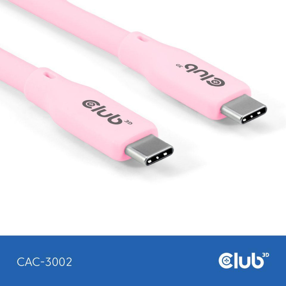 CABLE USB-C TO USB-C 2M/M/M PINK CAC-3002 CLUB3D CABLE USB-C TO USB-C 2M/M/M PINK CAC-3002 CLUB3D