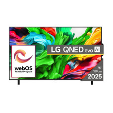 TV Set, LG, 75, 4K/Smart, 3840x2160, Wireless LAN, Bluetooth, webOS, Black, 75QNED85A3C
