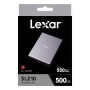 External SSD, LEXAR, SL210, 500GB, USB 3.1, Write speed 450 MBytes/sec, Read speed 550 MBytes/sec, LSL210X500G-RNNNG