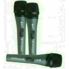 SENNHEISER 3-PACK E835-S, MICROPHONE SET WITH 3X E 835 S, VOCAL MICROPHONE, DYNAMIC, CARDIOID, I/O SWITCH, INCLUDING MICROPHONE BRACKET AND CASES