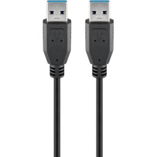 GB USB 3.0 SUPERSPEED CABLE 0.5M, BLACK, TYPE A, MALE-MALE