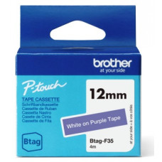 BROTHER BTAGF35 12MM WHITE ON PURPLE TAPE