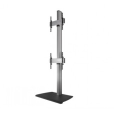 B-TECH AV SYSTEM X - UNIVERSAL DUAL STACK FLAT SCREEN FLOOR STAND (VESA 600 X 400) - 2.4M