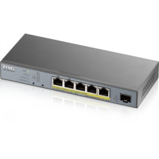 ZYXEL GS1350-6HP, 6 PORT MANAGED CCTV POE SWITCH, LONG RANGE, 60W, 802.3BT (1 YEAR NCC PRO PACK LICENSE BUNDLED)