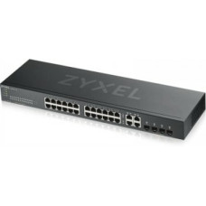 ZYXEL GS1920-24V2, 28 PORT SMART MANAGED SWITCH 24X GIGABIT COPPER AND 4X GIGABIT DUAL PERS., HYBRID MODE, STANDALONE OR NEBULAFLEX CLOUD