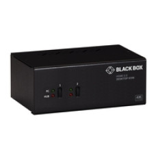BLACK BOX KVM SWITCH - 2-PORT, DUAL-MONITOR, HDMI 2.0, 4K 60HZ, USB 3.0 HUB, AUDIO
