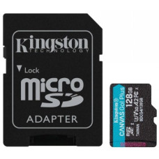 KINGSTON 128 GB MICROSDXC CANVAS GO! PLUS GEN4 200 MT/S A2 U3 V30 CARD + ADAPTER