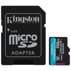 KINGSTON 256 GB MICROSDXC CANVAS GO! PLUS GEN4 200 MT/S A2 U3 V30 CARD + ADAPTER