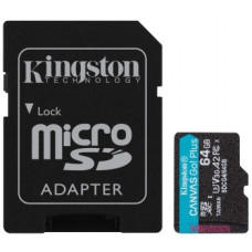 KINGSTON 64 GB MICROSDXC CANVAS GO! PLUS GEN4 200MB/S A2 U3 V30 CARD + ADAPTER