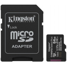 KINGSTON 64GB MICROSDXC CANVAS SELECT PLUS GEN3 CARD+ SD-ADAPTER
