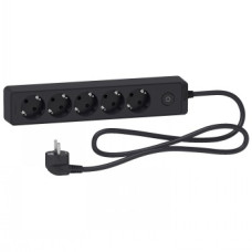 SCHNEIDER ELECTRIC UNICA EXTEND - SCHUKO TRAILING LEAD - 5 OUTLETS - ANTHRACITE