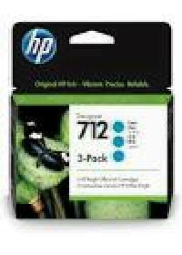 HP 712 3-Pack 29-ml Cyan DesignJet