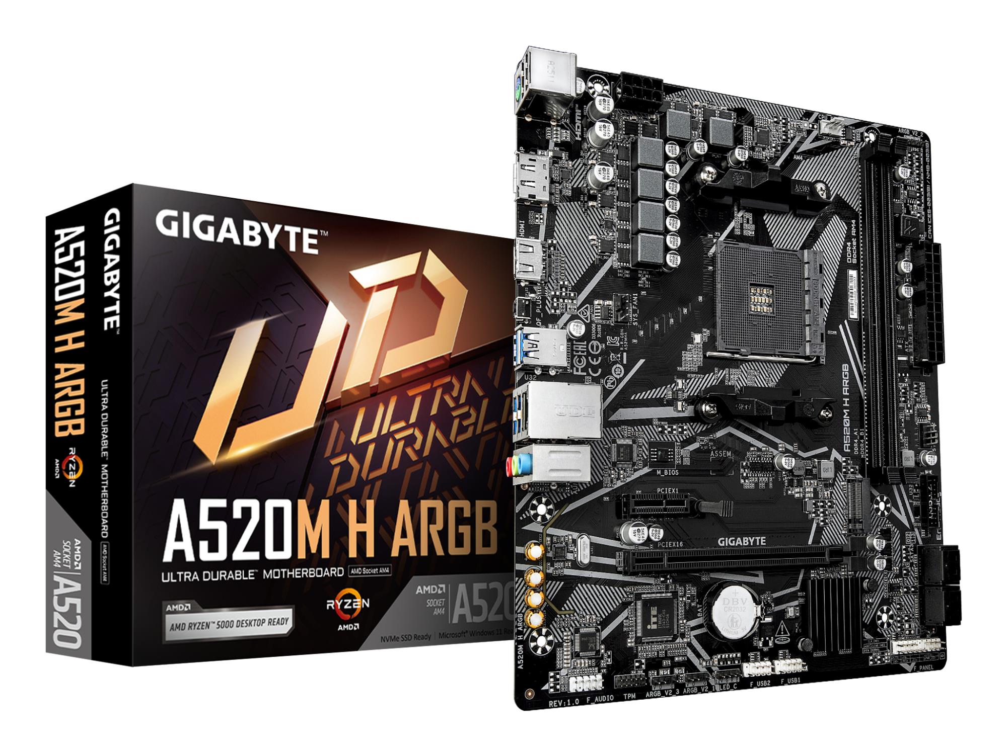 Mainboard, GIGABYTE, AMD A520, Socket AM4