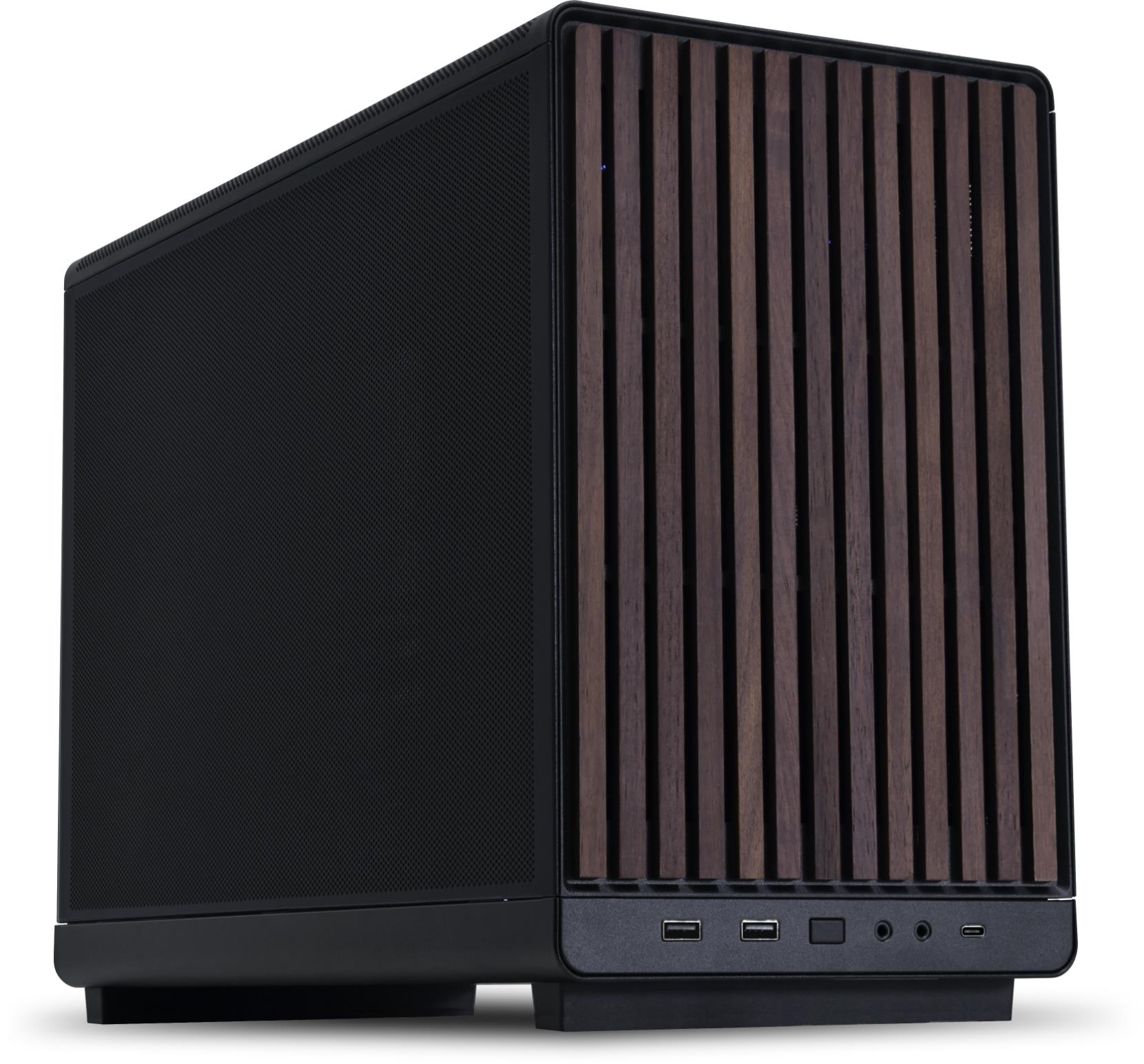 Case, LIAN LI, micro ATX/Micro-ITX, Black/Wood