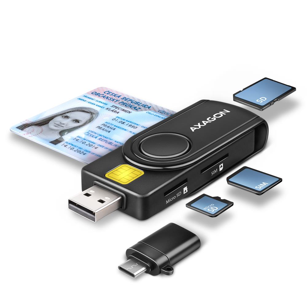 CARD READER USB-C+USB2.0 4SLOT/SMARTCARD CRE-SMP2A