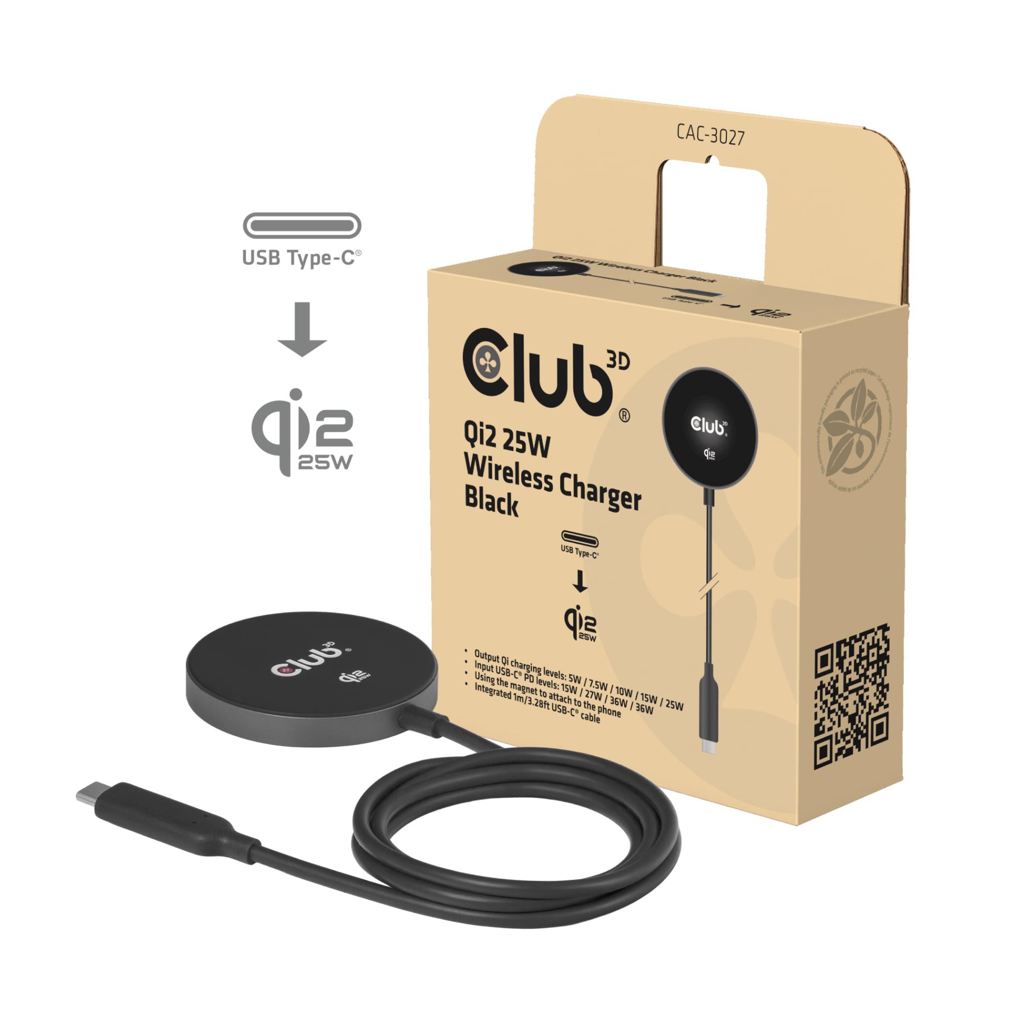MOBILE CHARGER QI2 MAGSAFE/25W BLACK CAC-3027