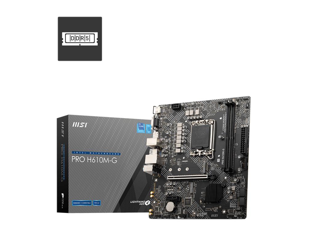 Mainboard, MSI, PRO H610M-G, Intel H610