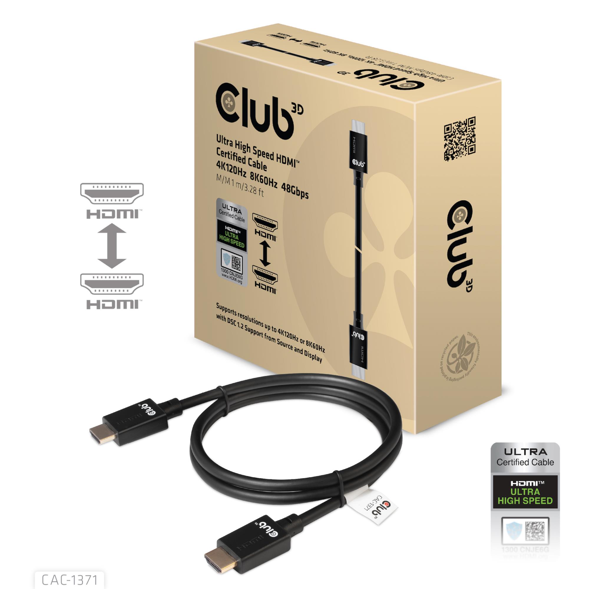 CABLE HDMI TO HDMI 1M/M/M CAC-1371