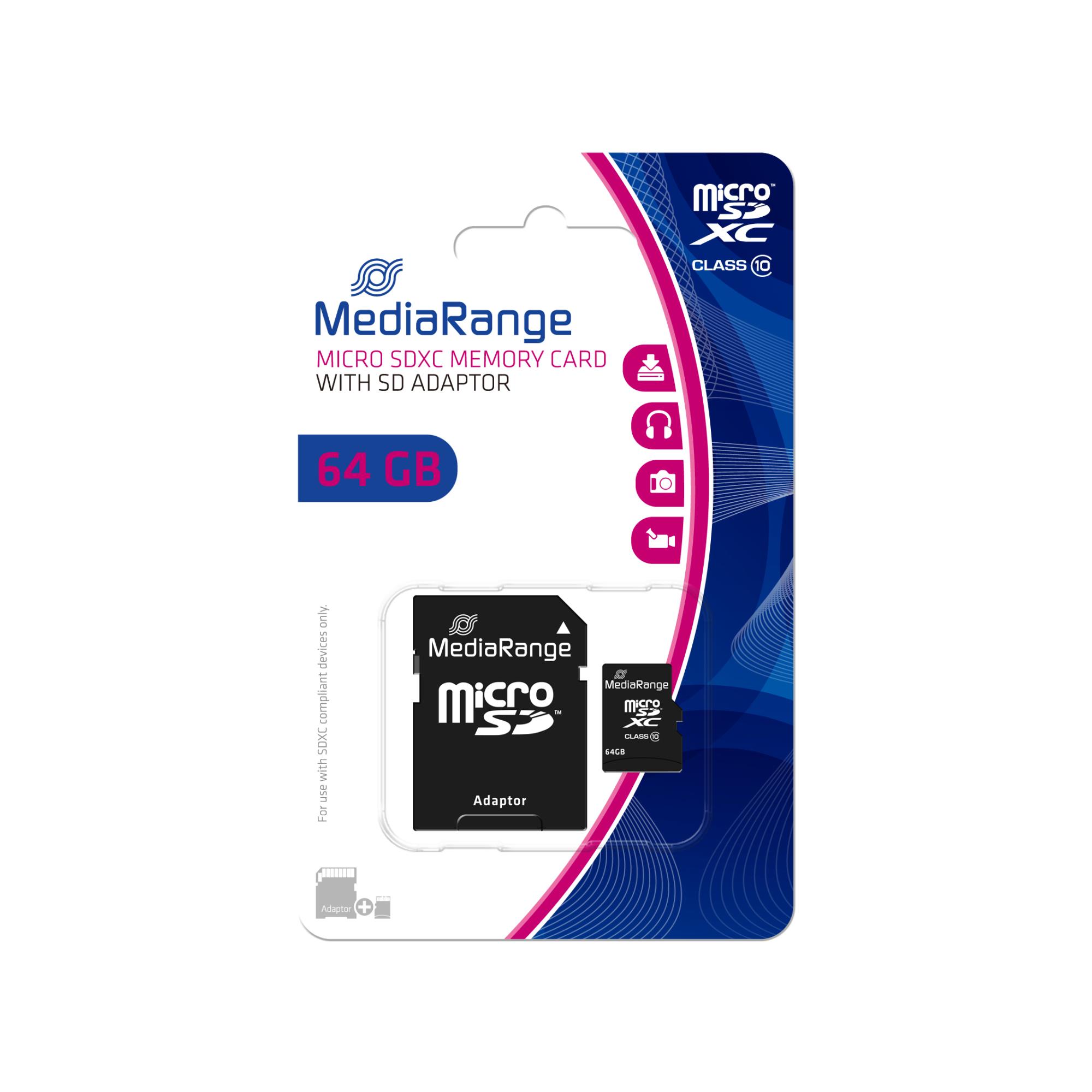 MEMORY MICRO SDXC 64GB C10/W/ADAPTER MR955