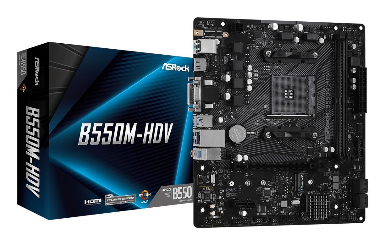 Mainboard, ASROCK, AMD B550, SAM4, MicroATX