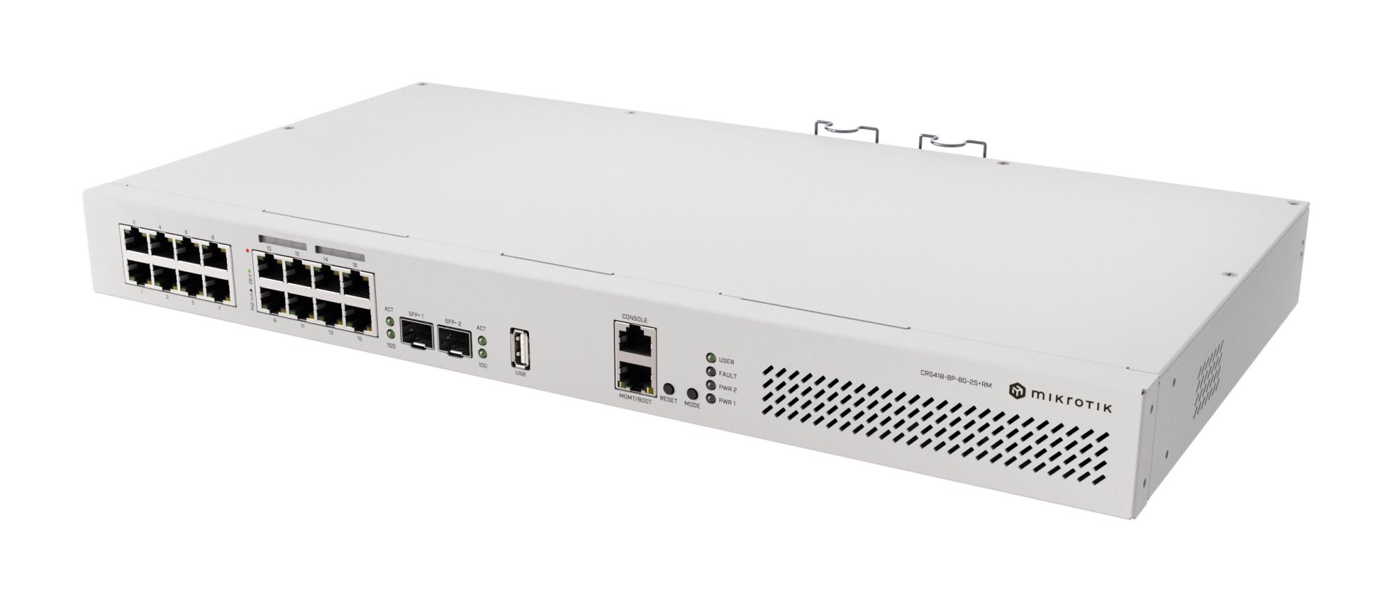 Switch, MIKROTIK, CRS418-8P-8G-2S+RM, Type L3, PoE