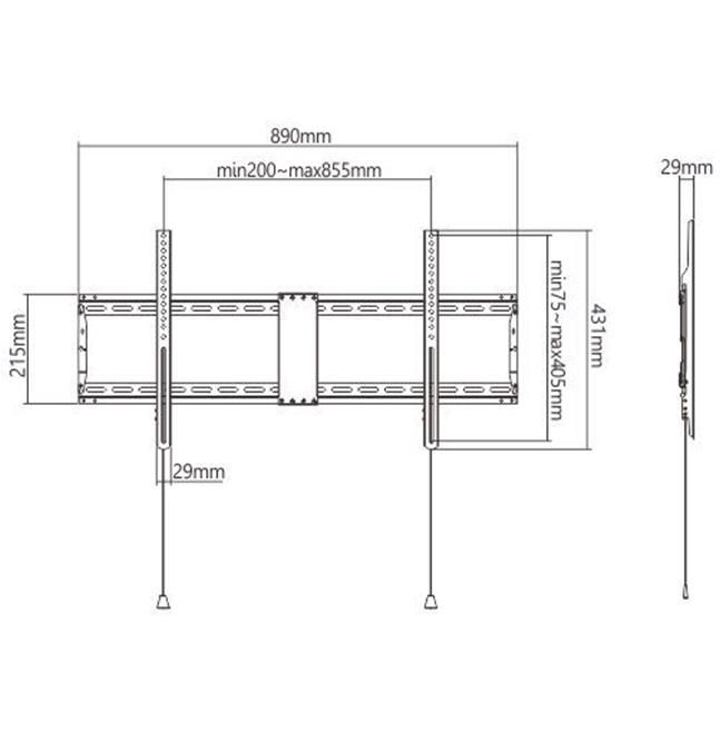 TV SET ACC WALL MOUNT 43-90/WM-90F-01