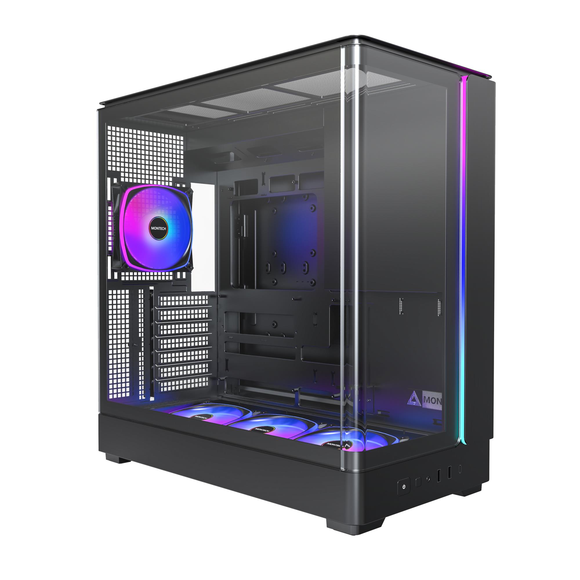 Case, MONTECH, micro ATX/Mini-ITX, Black, Midi