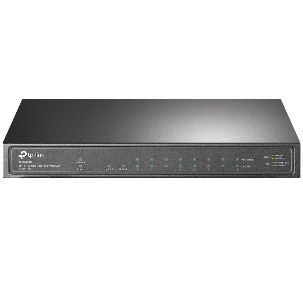 Switch, TP-LINK, TL-SG1210P, Desktop/pedestal, 9x10Base-T /