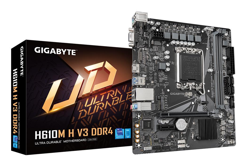 Mainboard, GIGABYTE, Intel H610, LGA1700, Micro-ATX