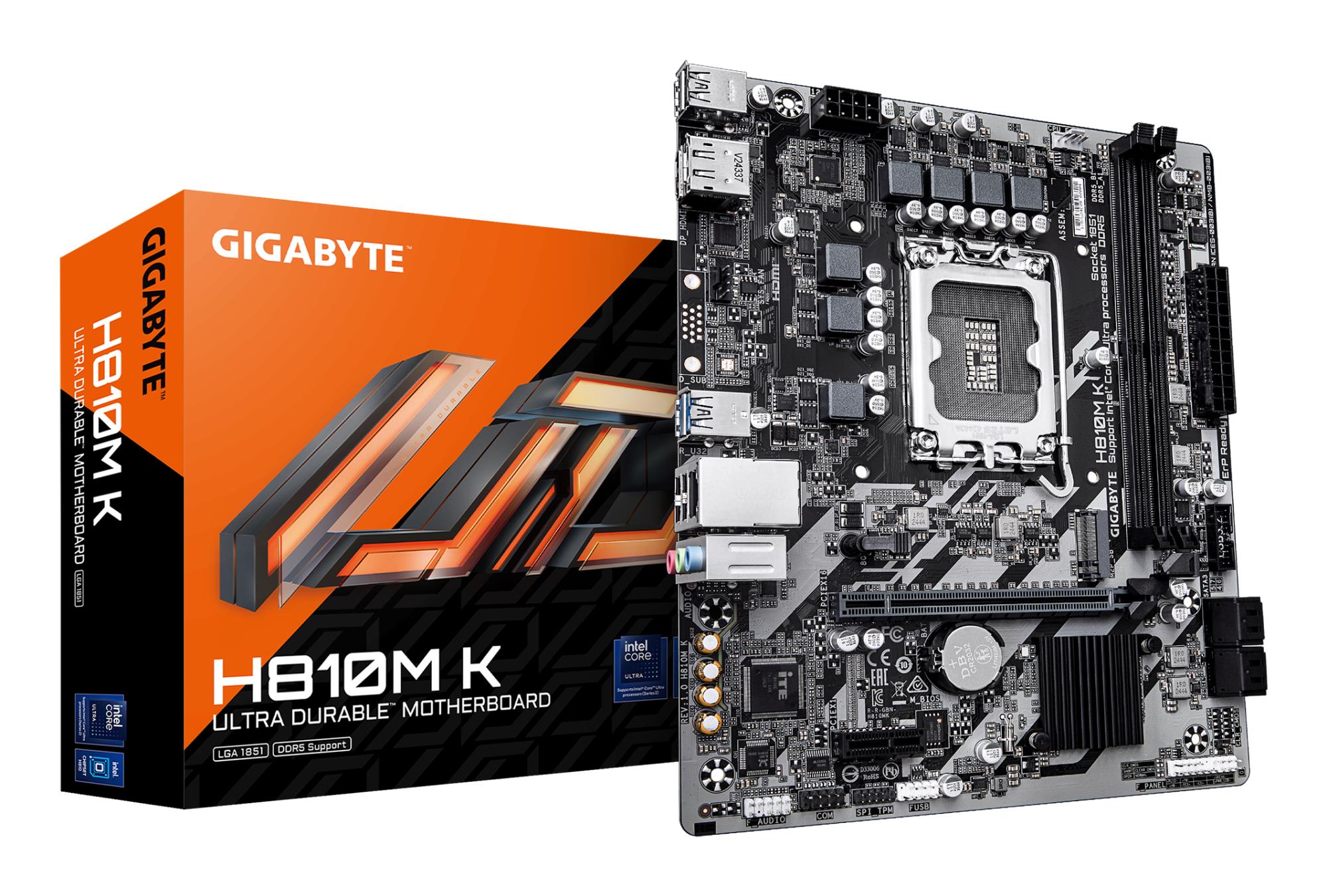 Mainboard, GIGABYTE, Intel H810, LGA1851, Micro-ATX
