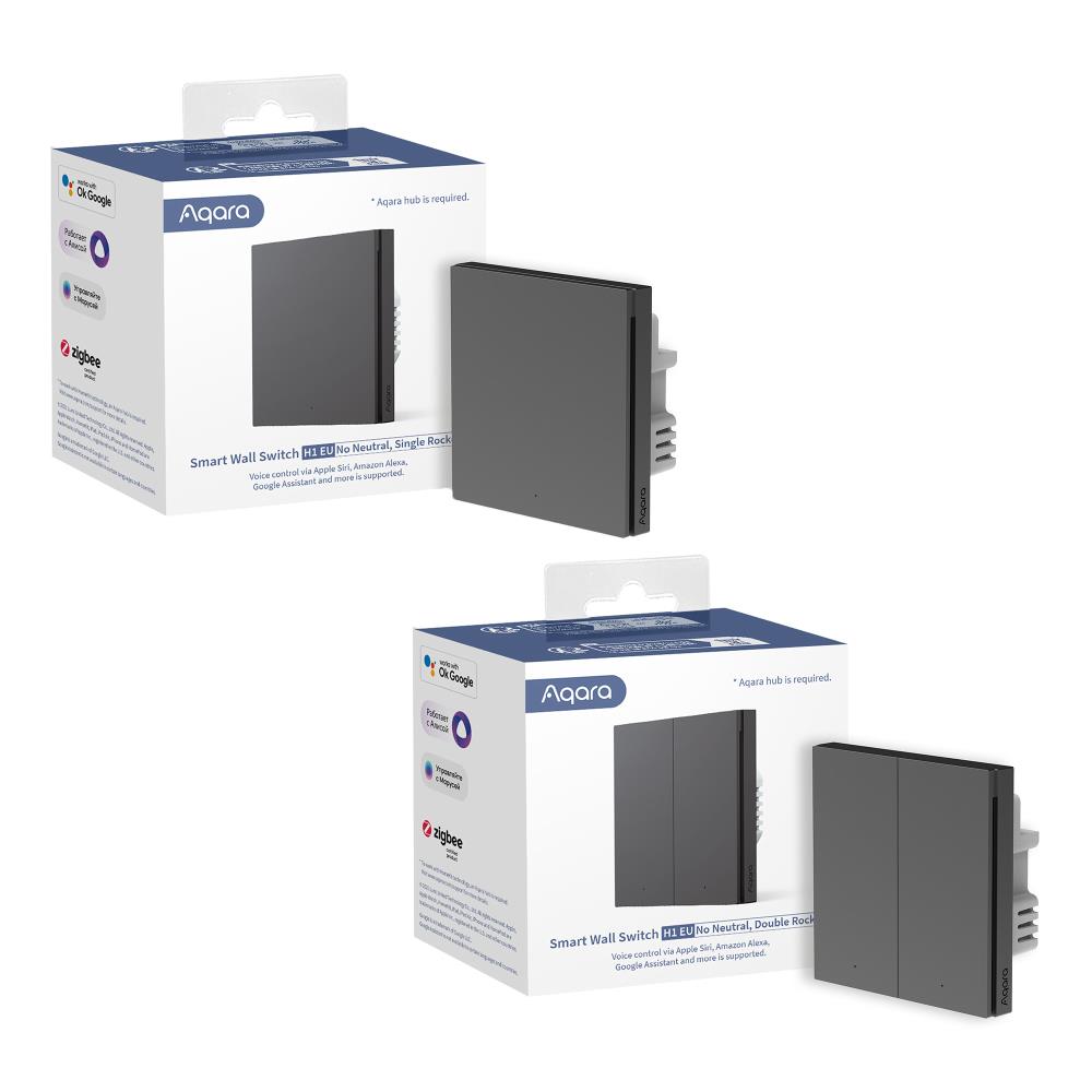 SMART HOME WIRED SWITCH SINGLE/GREY WS-EUK01-G