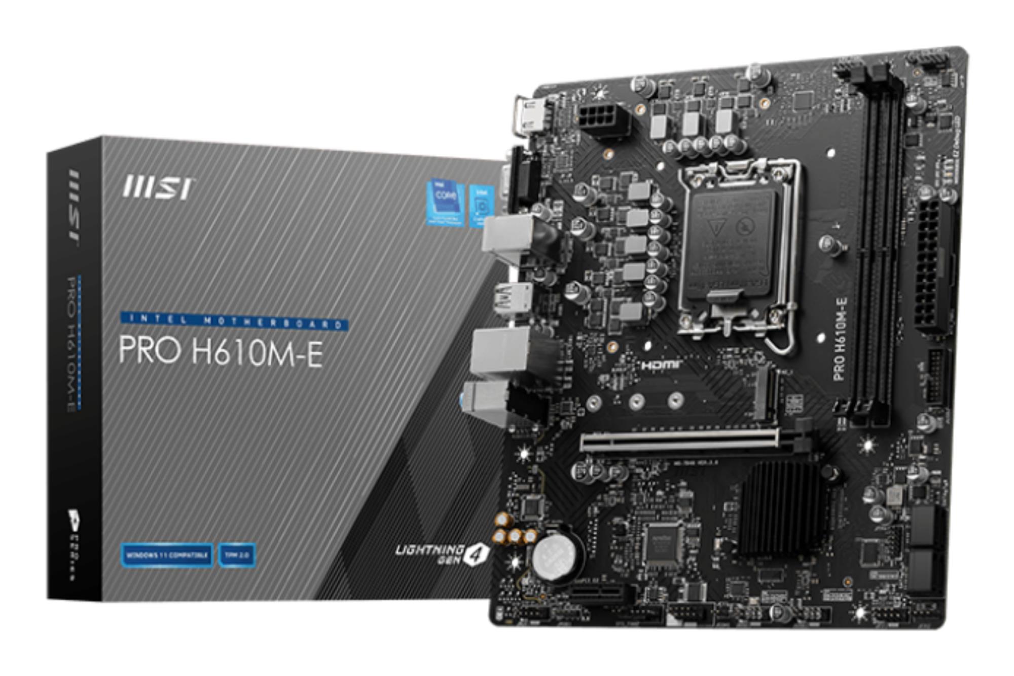 Mainboard, MSI, Intel H610, LGA1700, Micro-ATX