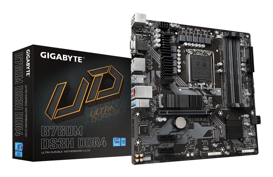 Mainboard, GIGABYTE, B760M DS3H DDR4, Intel