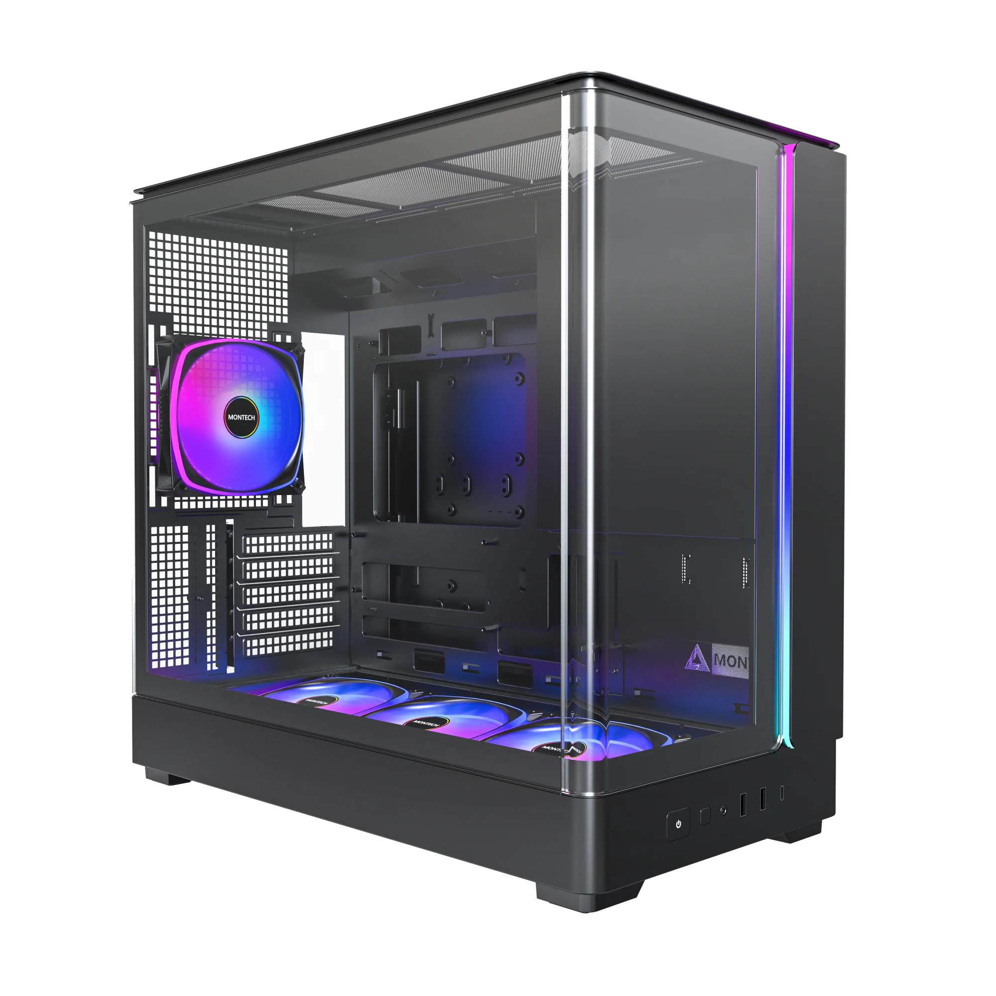 Case, MONTECH, micro ATX/Mini-ITX, Black, Midi