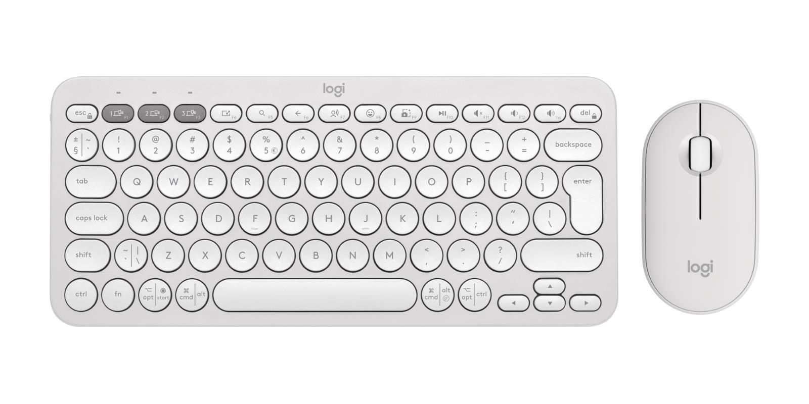 KEYBOARD +MOUSE COMBO PEBBLE 2/WHITE 920-012240