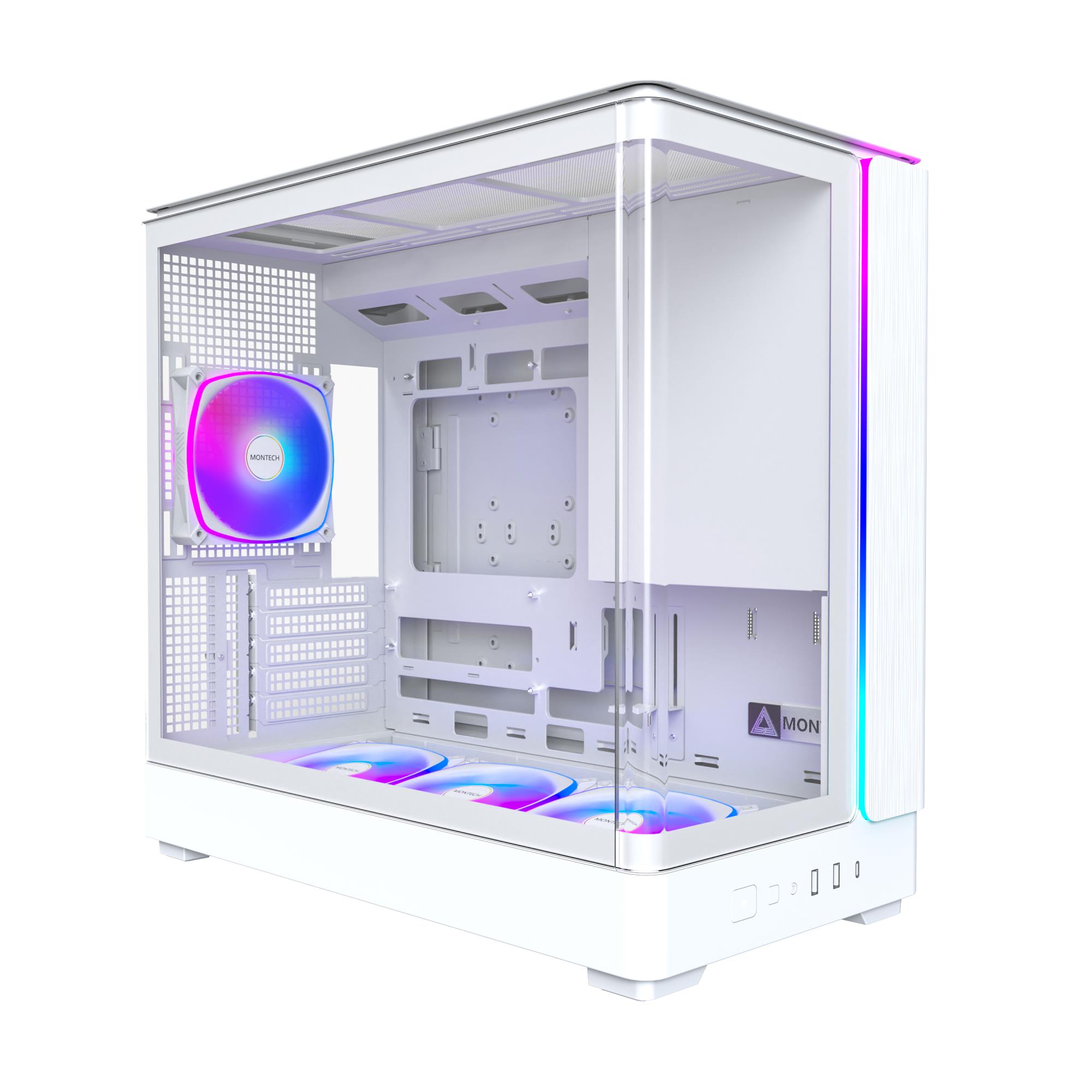 Case, MONTECH, micro ATX/Mini-ITX, White, Midi