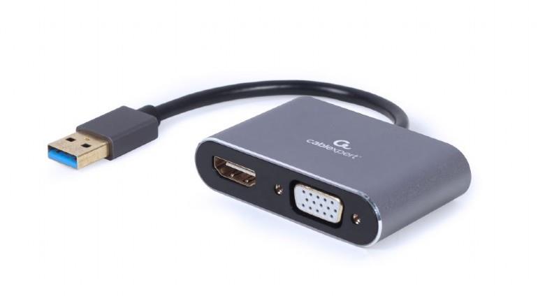 I/O ADAPTER USB3 TO HDMI/VGA/GREY A-USB3-HDMIVGA-01