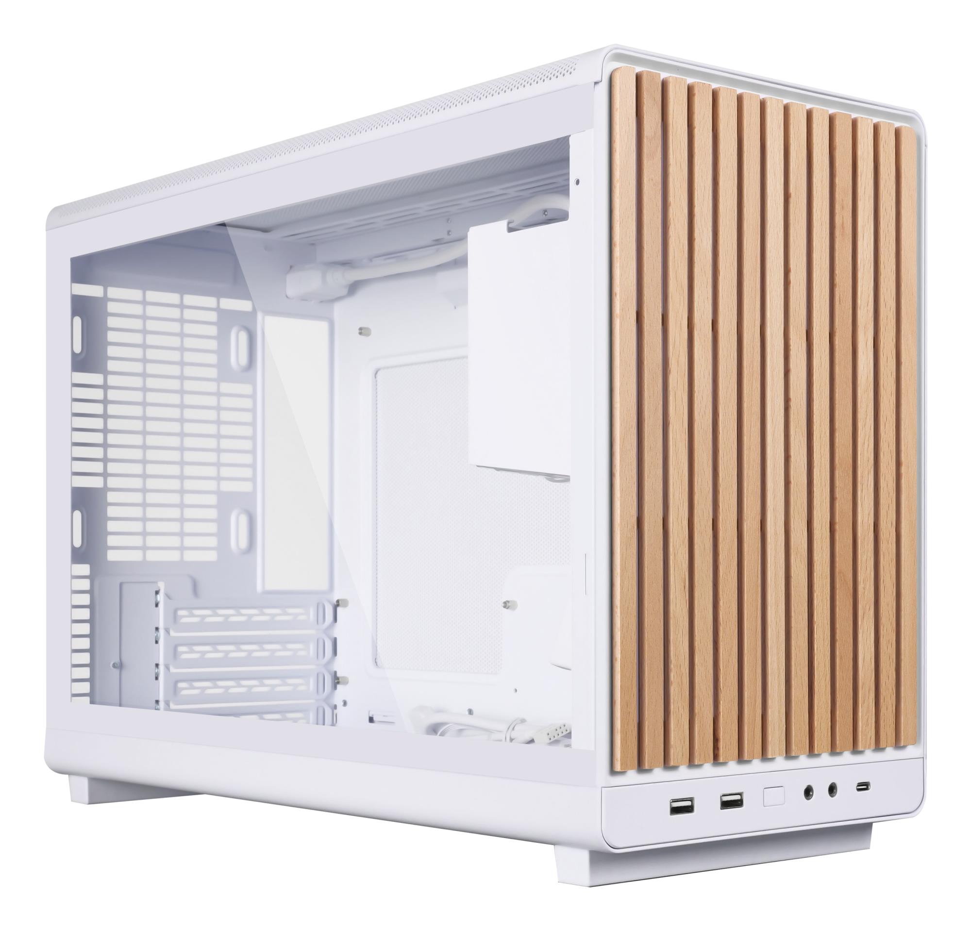 Case, LIAN LI, micro ATX/Micro-ITX, White/Wood
