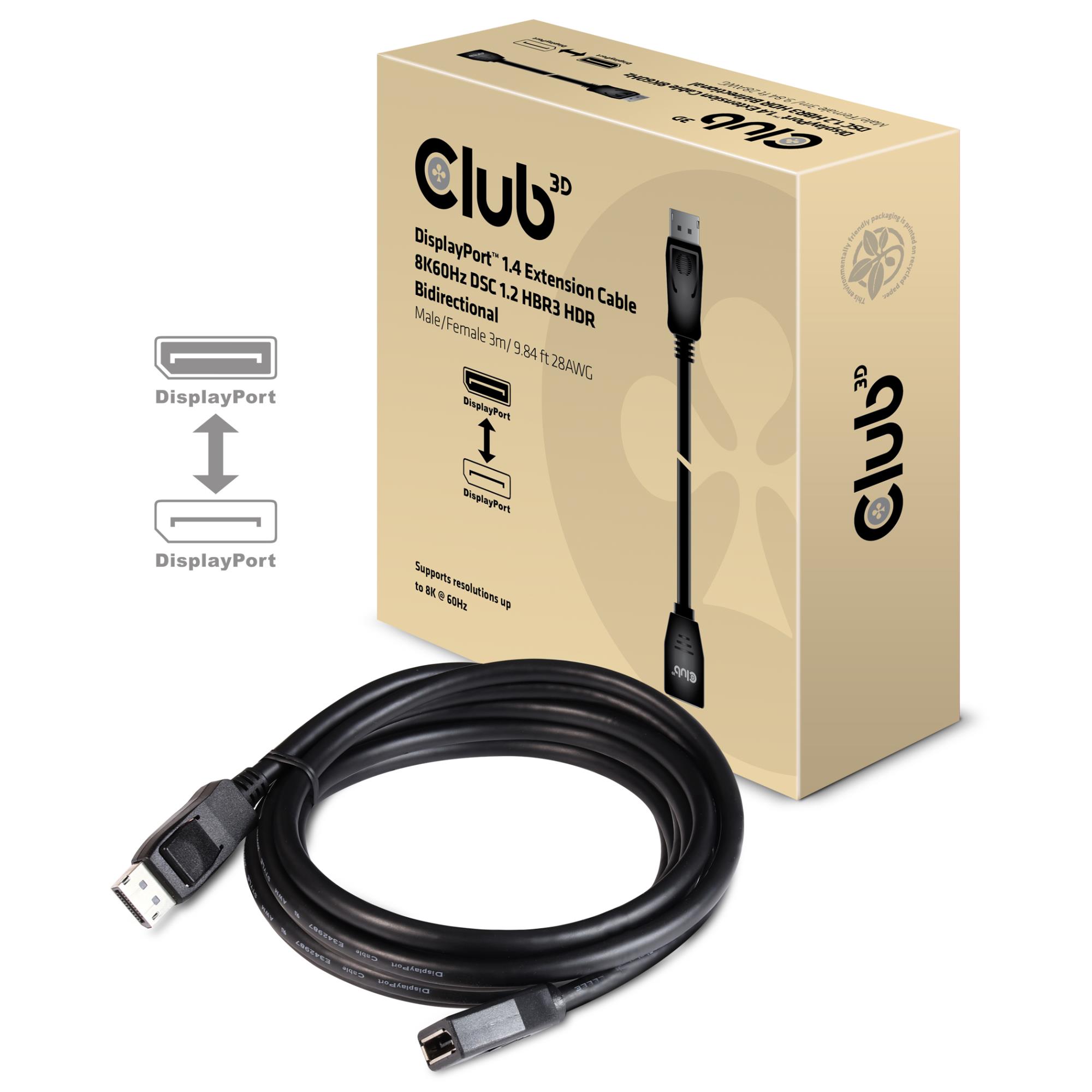 CABLE DP TO DP 3M/M/F CAC-1023
