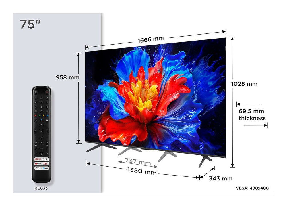 TV Set, TCL, 75 , 4K Ultra