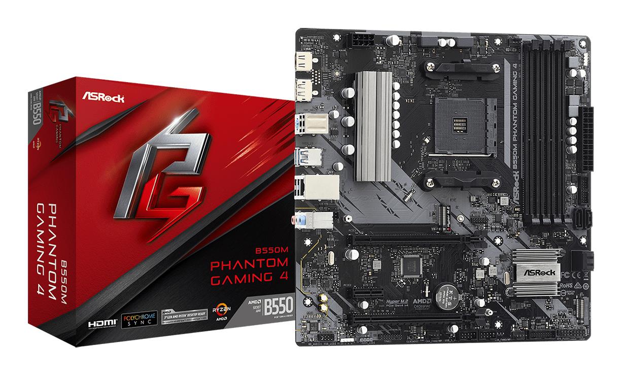 Mainboard, ASROCK, AMD B550, SAM4, MicroATX