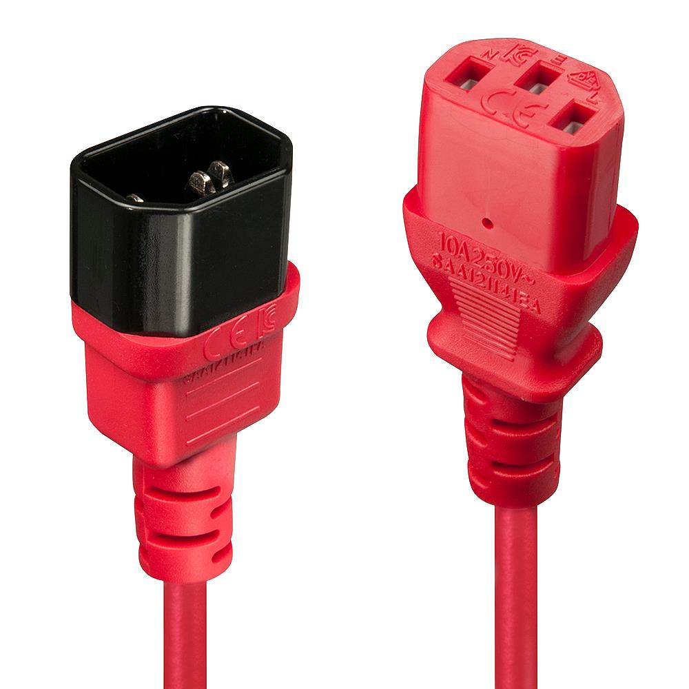 CABLE POWER IEC EXTENSION 2M/RED 30478